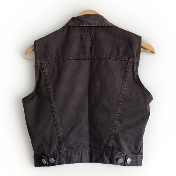 Vintage 90’s Brown Denim Button Up Calvin Klein Vest Size Small - Picture 3 of 7